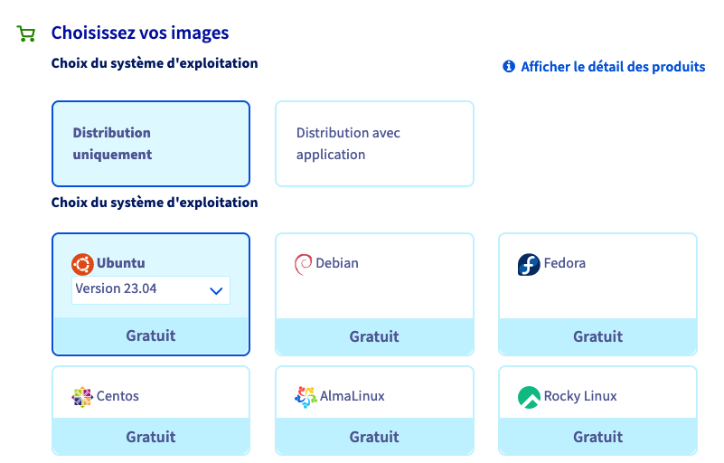 Choix de la distribution du VPS